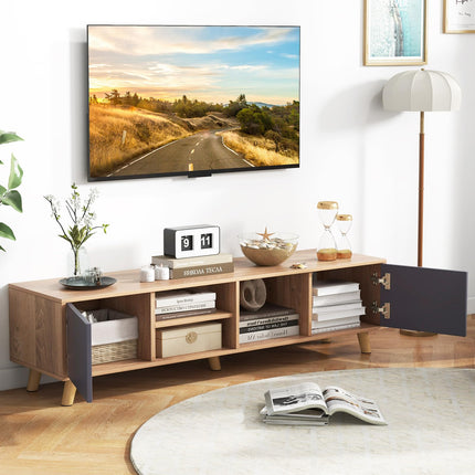 Dreamade TV Stand for TVs up to 65 Inch, Entertainment Center with 2 Side Cabinets