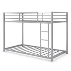 Dreamade Metal Bunk Bed Twin Over Twin, Low Profile Bunk Bed Frame with Ladder & Full Length Guardrail