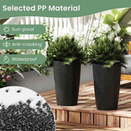 Dreamade 21” Tall Round Tapered All Weather Flower Pots Set of 2