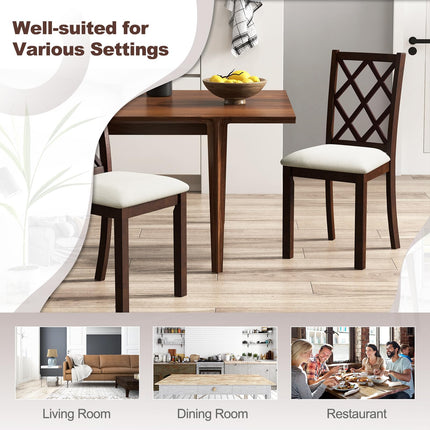 Dreamade Wood Dining Chairs Set of 2, Farmhouse Kitchen Chair with Rubber Wood Legs, Max Load 400 Lbs