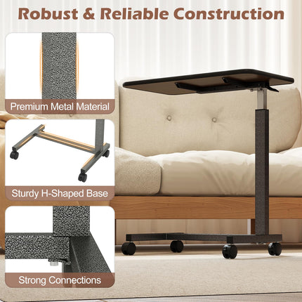 Dreamade Overbed Table with Lockable Rolling Wheels