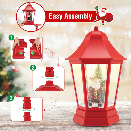 Dreamade 2-in-1 Musical Lamp Post & Snow Globe Lantern (Snowing Santa)