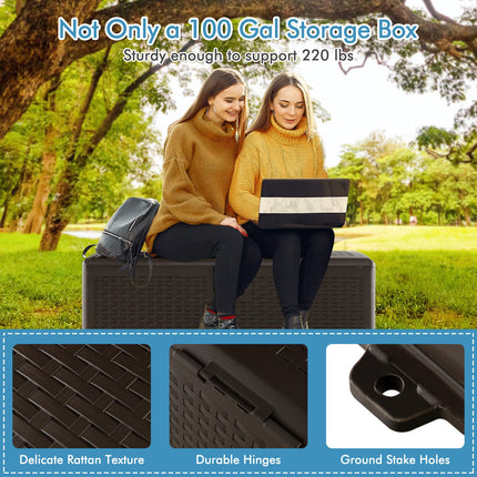 Dreamade Patio Deck Box - Outdoor Storage Bin with Flip Lid, Lock Hole, 31-130 Gallons