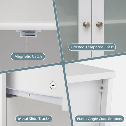 Dreamade Bathroom Tall Pantry Cabinet Storage Cabinet with 2 Large Drawers