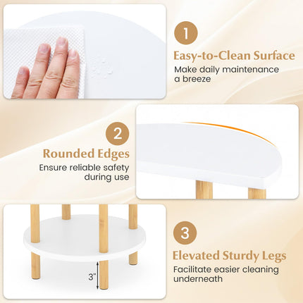 Dreamade 3-Tier Bamboo Round Side Table Set of 2