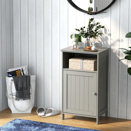 Dreamade Bathroom Floor Storage Cabinet - Side Cabinet with Open Compartment, 3-Position Adjustable Shelf