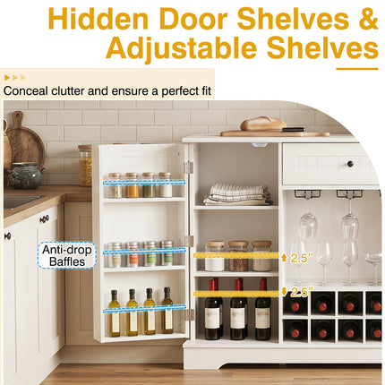 Dreamade 47.2" Sideboard Buffet Cabinet with Drawer & Wine Rack