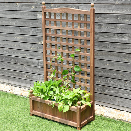 DREAMADE Raised Garden Bed with Trellis, 25" x 11" x 48" Planter