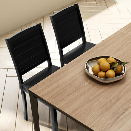 Dreamade Wood Dining Chairs Set of 2/4, Modern Kitchen Chairs w/Rubber Wood Legs, Curved Backrest, Farmhouse Diner Chairs
