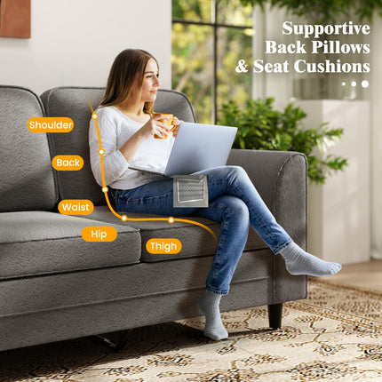 Dreamade 3 Seater Couch - 79” Mid Century Modern Upholstered Sofa with Armrests, Sturdy Legs