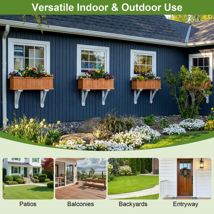 Dreamade Outdoor Raised Garden Bed 28” x 10” x 10” Pine Wood Planter Box