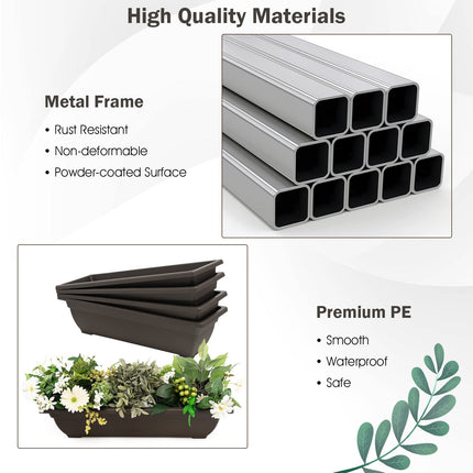 Dreamade 2 Pcs 4.1FT Vertical Raised Garden Bed, 4-Tier Elevated Planter Box