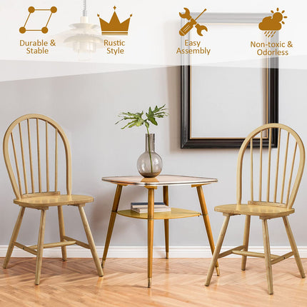 Dreamade Wood Dining Chairs, French Country Armless Spindle Back Dining Chairs