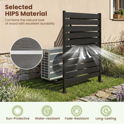 Dreamade 37" W x 61" H Outdoor Privacy Fence Screen with Ground Stakes & Base Feet (1/2)