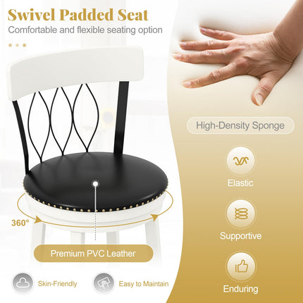 Dreamade Swivel Bar Height Bar Chairs with Footrest
