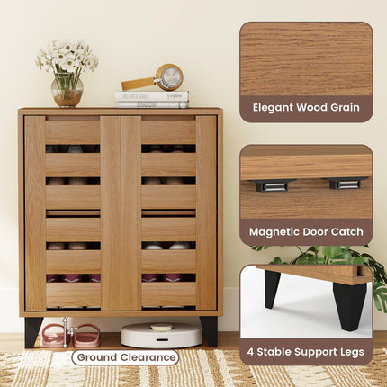Dreamade Shoe Cabinet with Louvered Doors