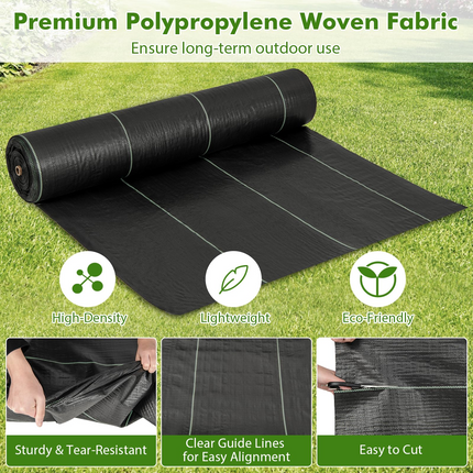 Dreamade 6.5x330 FT Weed Barrier Landscape Fabric, 3.2OZ Heavy-Duty Permeable Woven PP Ground Cover