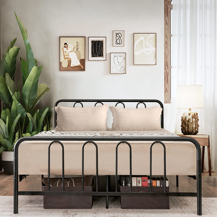 Dreamade Full Size Metal Bed Frame, Modern Bed Frame