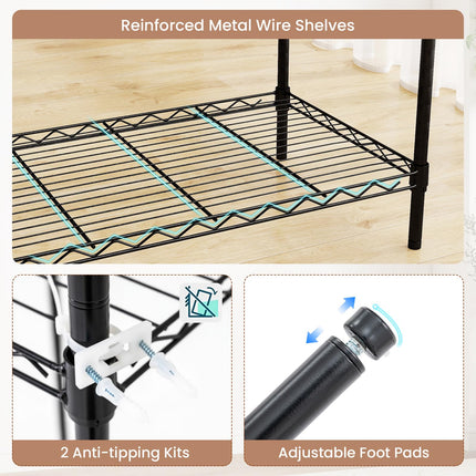 Dreamade Convertible Clothes Organizer with L-shape & Horizontal Installation