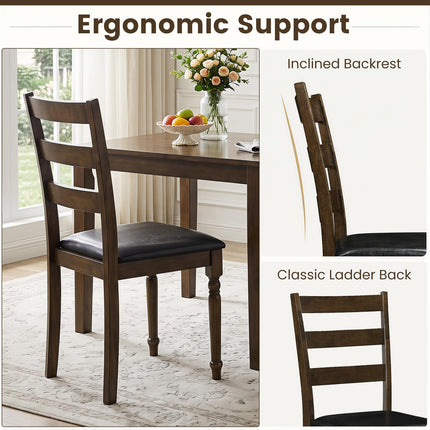 Dreamade Wood Dining Chairs Set w/Soft Padded Seat & Ergonomic Backrest
