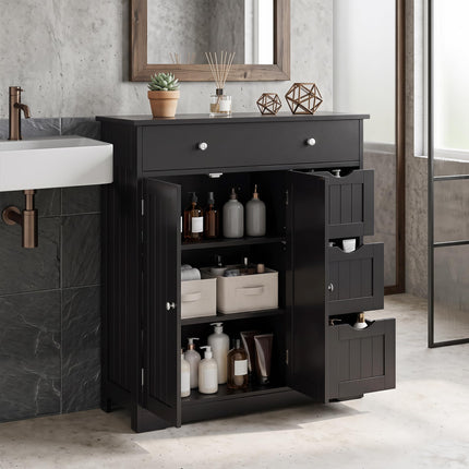 Dreamade Bathroom Storage Cabinet with 4 Drawers and 2 Doors
