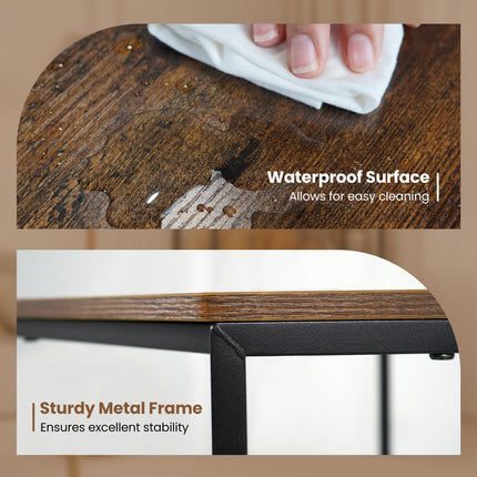 Dreamade Corner Printer Stand 3-Tier Corner Shelf with Charging Station and Metal Frame