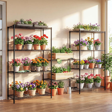 Dreamade 5-Tier Metal Storage Shelving Unit with V-Shaped Wire Rack