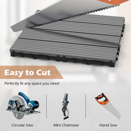 Dreamade Interlocking Deck Tiles 18/36 Pack - 12 x 12 in Composite Outdoor Flooring Covering All Weather Use