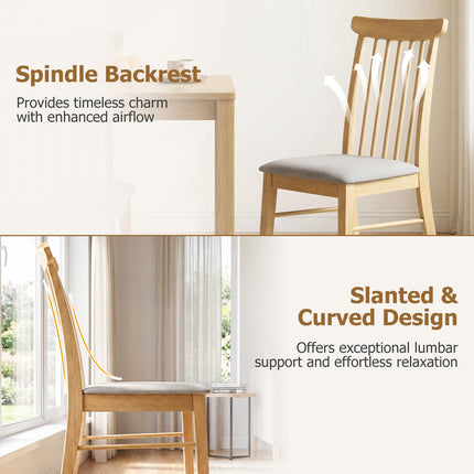 Dreamade Dining Chairs Set of 2/4 w/Rubber Wood Frame