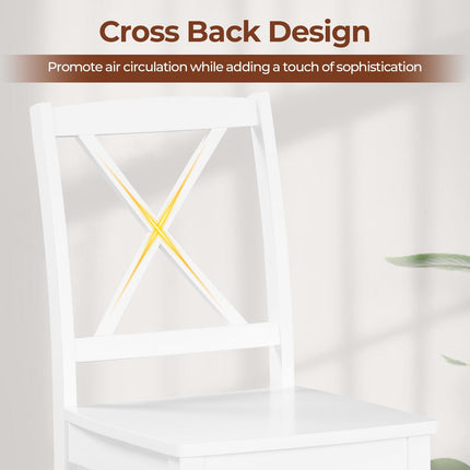 Dreamade Wood Dining Chairs, Armless Kitchen Chairs w/Rubber Wood Legs & Curved Backrest