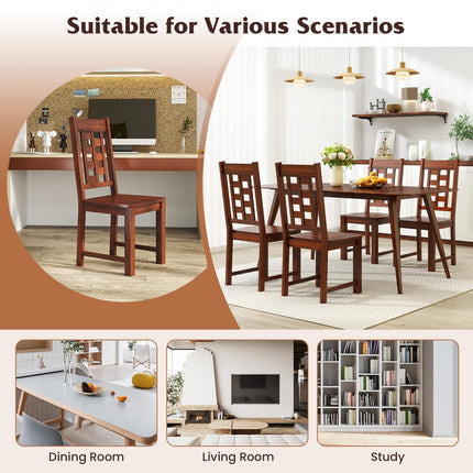 Dreamade Kitchen Chair with Solid Rubber Wood Frame