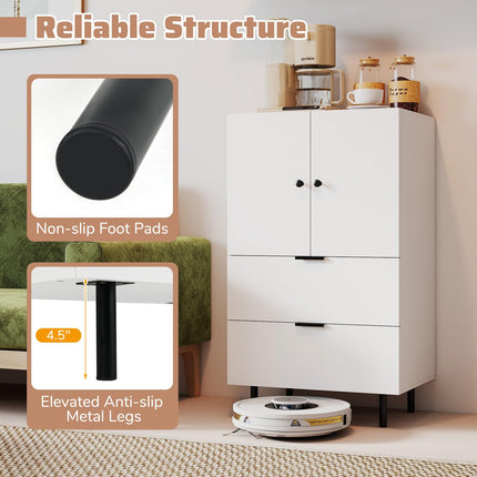 Dreamade 2-Door Narrow Storage Sideboard Buffet Cabinet with Drawers