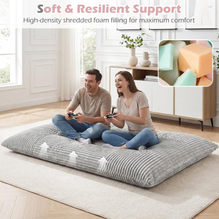 Dreamade Bean Bag Chair for Adults | Stuffed Floor Sofa w/Machine-washable Corduroy Cover