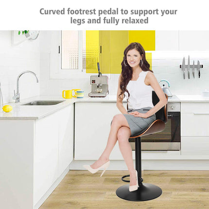 Dreamade Bar Stools Set of 2, Adjustable Swivel Barstools with Back
