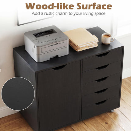 Dreamade 5-Drawer File Cabinet with Door (31" W x 16" D x 25.5")