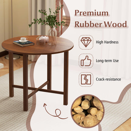 Dreamade 35.5” Round Dining Table, Folding Kitchen Table for Small Spaces