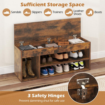 Dreamade 3 Tier Shoe Rack Organizer with Flip Top Storage and Padded Seat Cushion