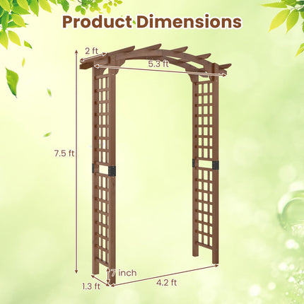 Dreamade 7.5FT Wood Garden Arbor Trellis for Climbing Plants