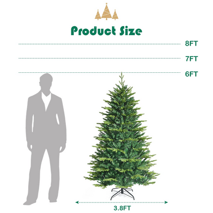 Dreamade 6ft Pre-lit Christmas Tree, Hinged Artificial Xmas Tree w/ 420 APP Controlled LED Lights - DreamadeUS