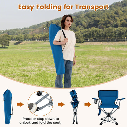 DREAMADE 360° Swivel Hunting Chair Folding Blind Chair(1/2)