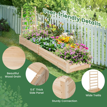Dreamade Raised Garden Bed with Trellis, 93" L x 25" W x 40" H