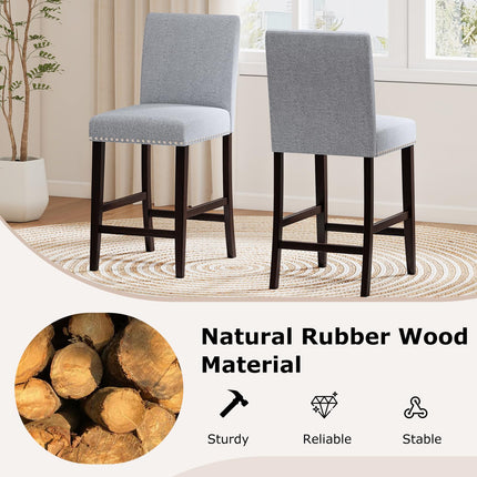 Dreamade Modern Bar Stools Set of 2/4 26" Upholstered Counter Height Bar Stools w/Tilt Backrest
