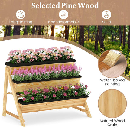 Dreamade 3-Tier Vertical Raised Garden Bed Wood Elevated Planter Box with Legs