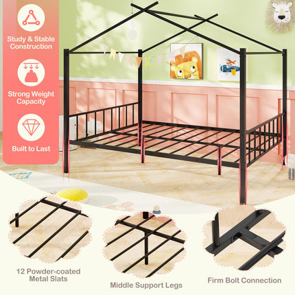 Dreamade Full Size House Bed with 2 Storage Drawers