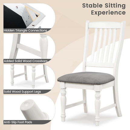 Dreamade Wood Dining Chairs Set of 2/4 Farmhouse Kitchen Chairs with Solid Wood Frame, Max Load 355 Lbs