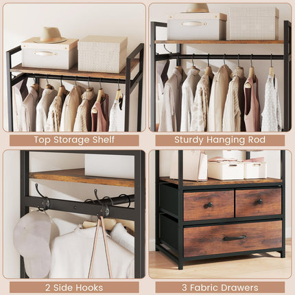 Dreamade Clothes Rack with Drawers for Living Room