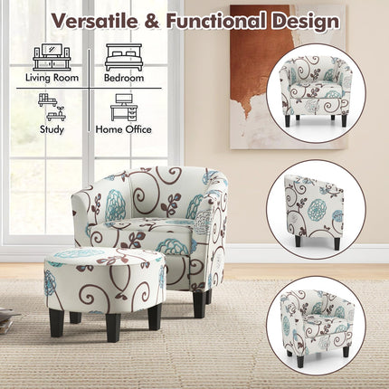 Dreamade Small Accent Chair with Ottoman Set