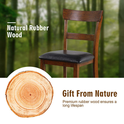 Dreamade 25.5-Inch Counter Height Chair with Backrest, Foam-Padded Cushion, Rubber Wood Legs