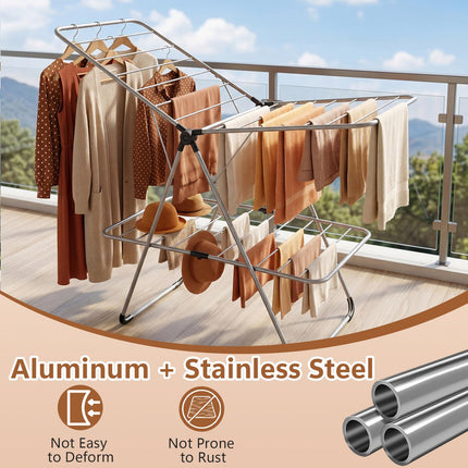 Dreamade Foldable Clothes Drying Rack for Indoor and Outdoor Use