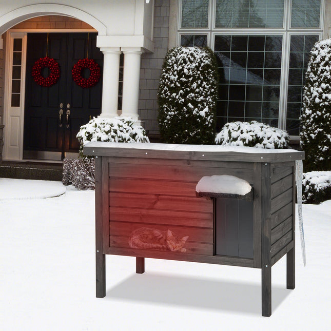 Dreamade Outdoor Cat House - Weatherproof Feral Cat Shelter with All-Round Foam Insulated